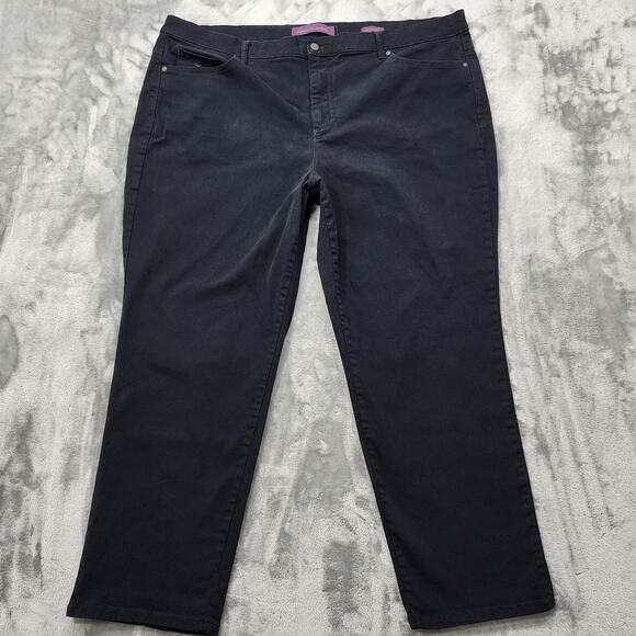 Gloria Vanderbilt Jeans Womens 22W Black Amanda High Rise Slim Tapered Stretch - Picture 1 of 15